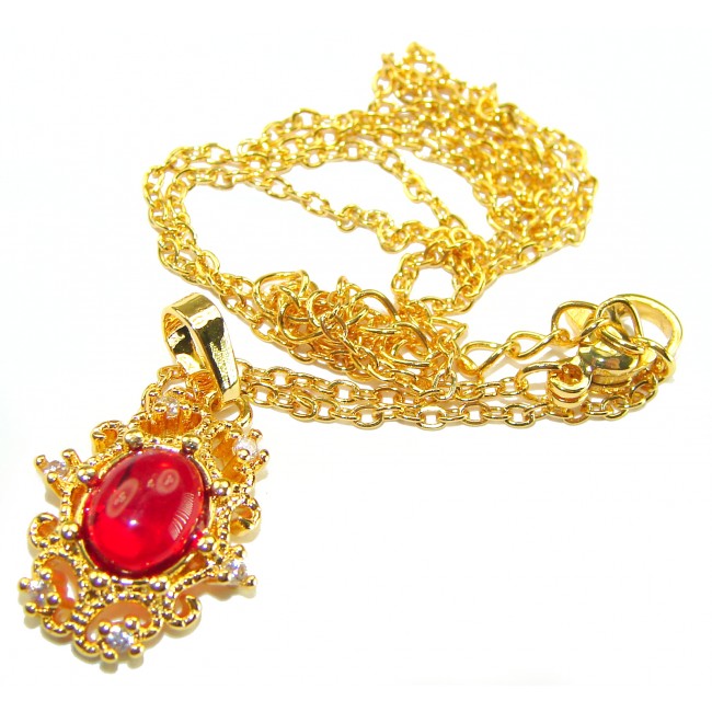 ESTANCIA Sublime natural Red topaz 10K Gold over Sterling Silver handmade Necklace - photo 2