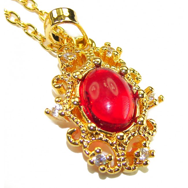 ESTANCIA Sublime natural Red topaz 10K Gold over Sterling Silver handmade Necklace - photo 1