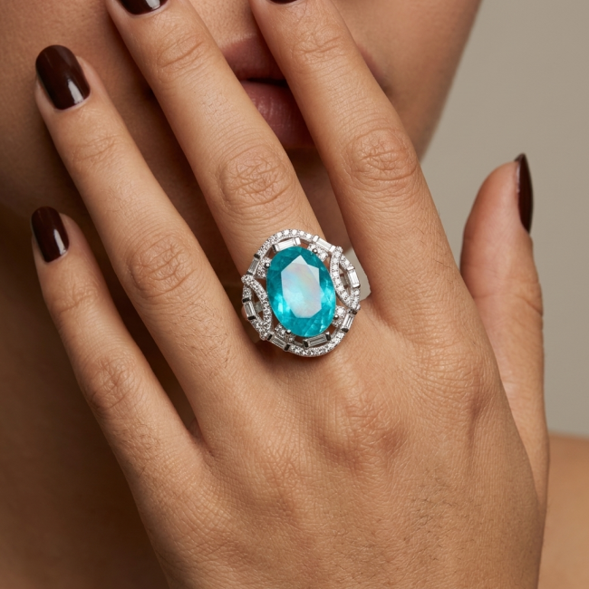 9.9 carat authentic Aquamarine .925 Sterling Silver Handcrafted Ring size 7 3/4