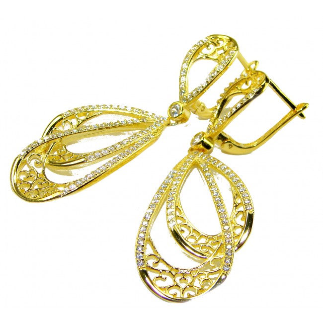 Black Label Collection - Dubai Style - Natural 22K Gold over .925 Sterling Silver handmade earrings