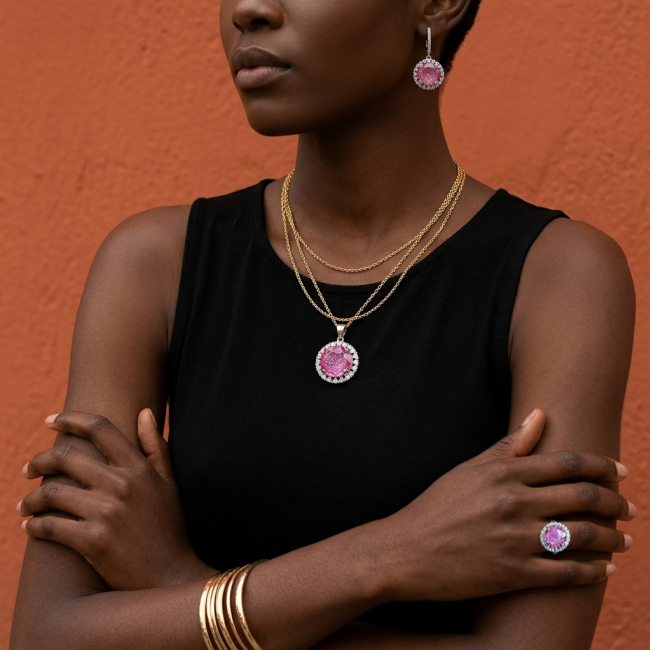 Love 10.8 carat Pink Topaz rhodium over .925 Sterling Silver handcrafted Statement Ring size 9