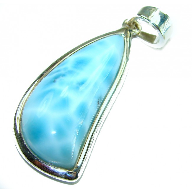 The best quality Natural Larimar from Dominican Republic .925 Sterling Silver handcrafted pendant