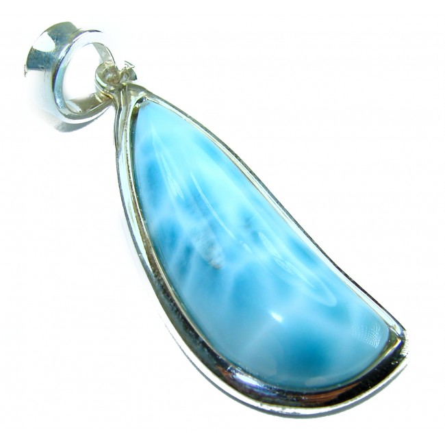 The best quality Natural Larimar from Dominican Republic .925 Sterling Silver handcrafted pendant