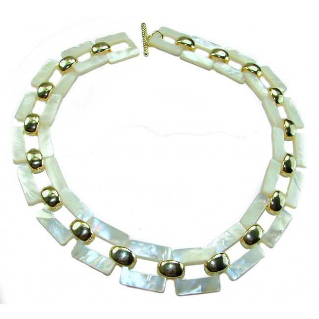 Rainbow Cascade Precious natural Blister Pearl 18K Gold over .925 Sterling Silver Necklace; 83.5 grams - photo 6