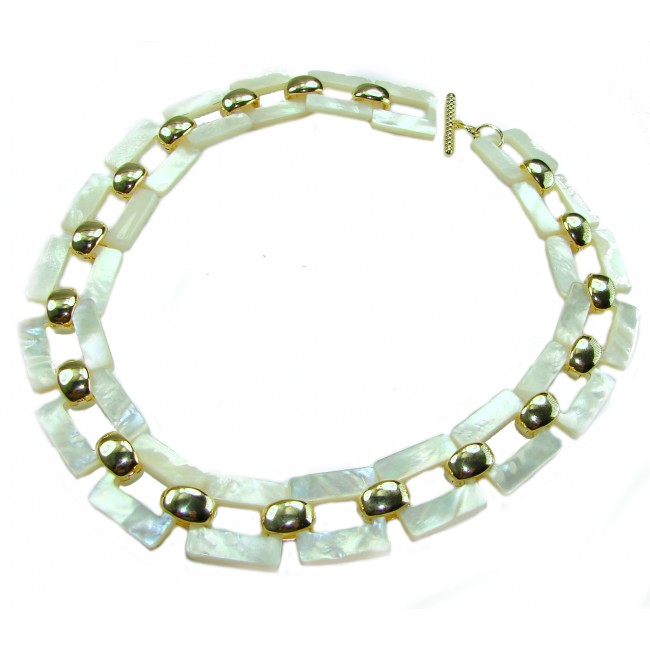 Rainbow Cascade Precious natural Blister Pearl 18K Gold over .925 Sterling Silver Necklace; 83.5 grams - photo 5