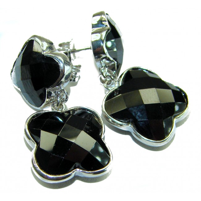 Alessandra 22.5 carat Champagne Smoky Topaz .925 Sterling Silver handmade Earrings