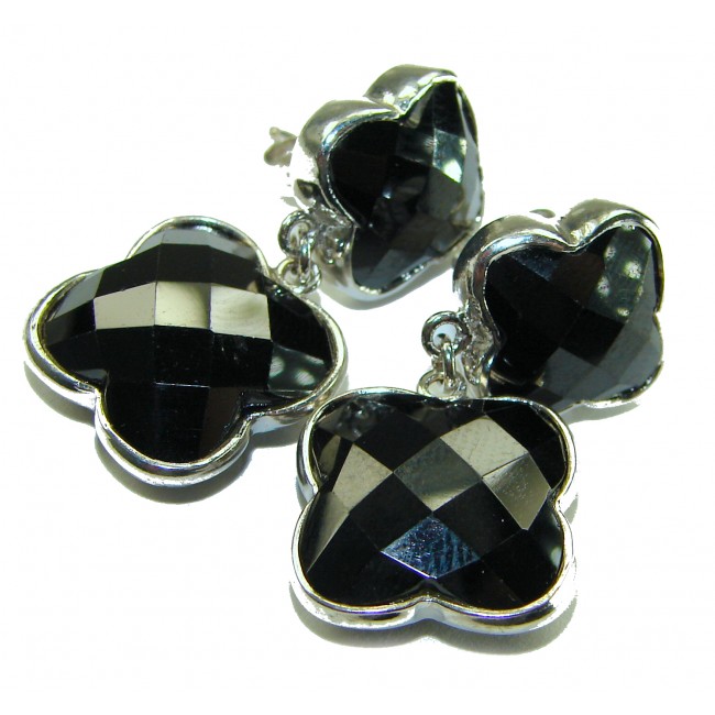 Alessandra 22.5 carat Champagne Smoky Topaz .925 Sterling Silver handmade Earrings