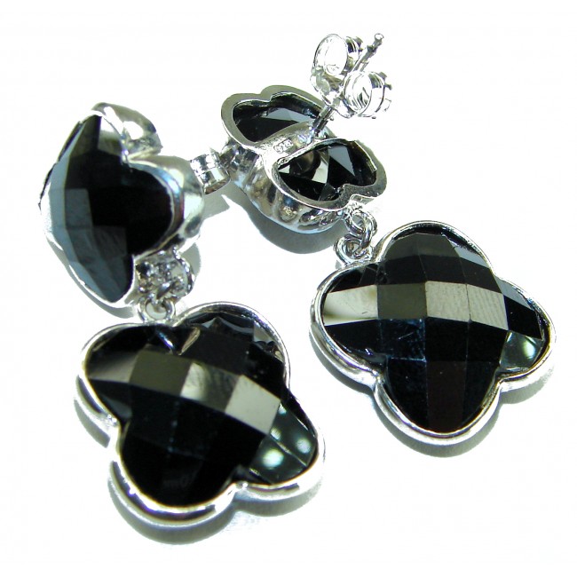 Alessandra 22.5 carat Champagne Smoky Topaz .925 Sterling Silver handmade Earrings