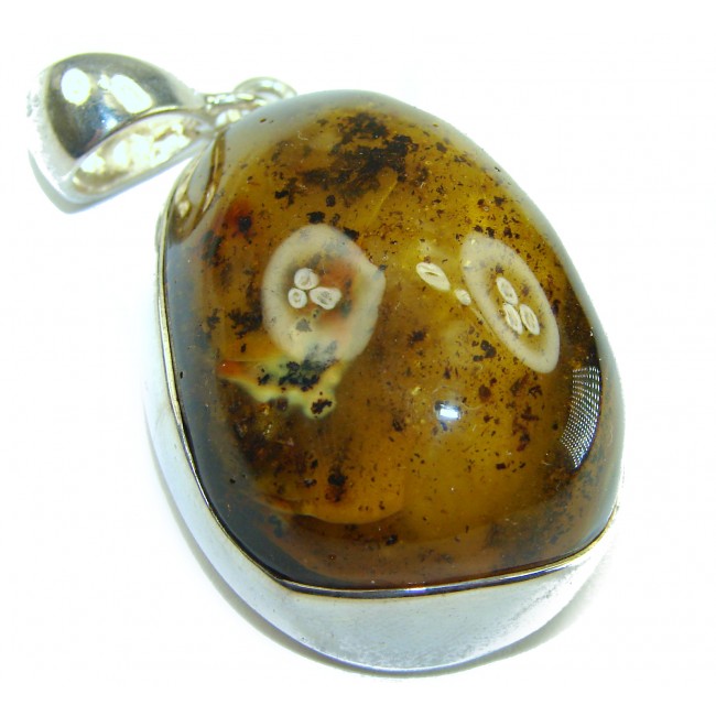 Prehistoric Authentic Baltic Amber .925 Sterling Silver beautifully handcrafted Pendant