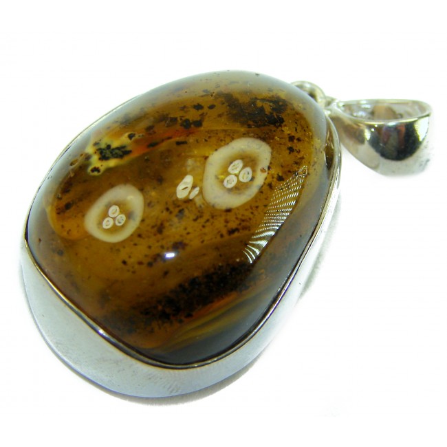 Prehistoric Authentic Baltic Amber .925 Sterling Silver beautifully handcrafted Pendant