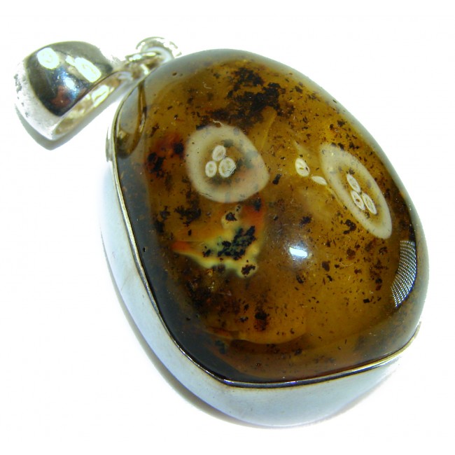 Prehistoric Authentic Baltic Amber .925 Sterling Silver beautifully handcrafted Pendant