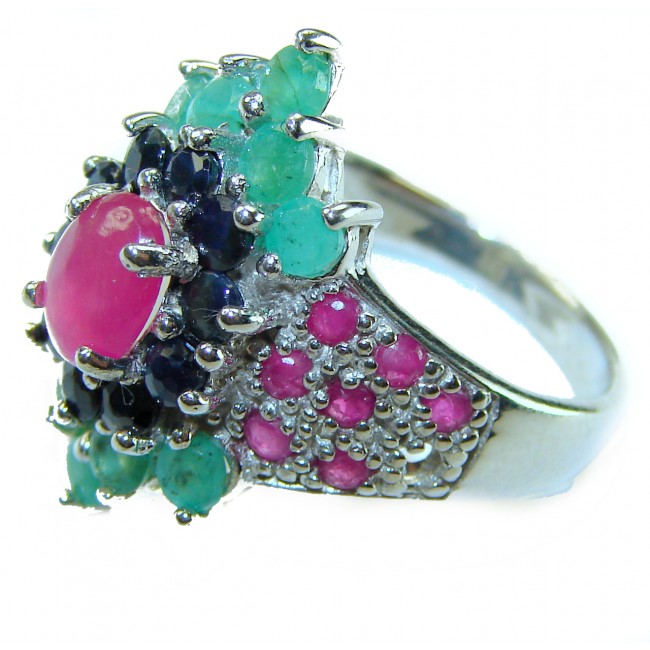 Real Beauty Natural 8.4 carat Ruby .925 Sterling Silver handmade Statement Ring size 7