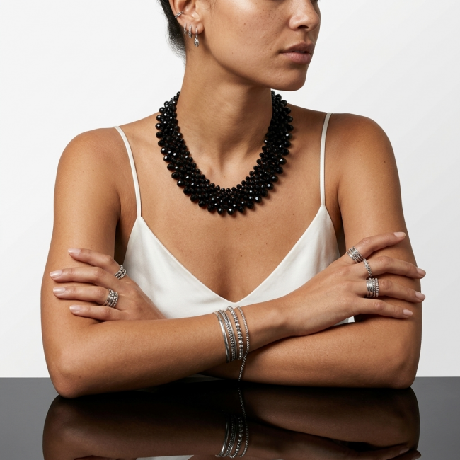 Rachel 250 carat Authentic Onyx .925 Sterling Silver handmade Necklace