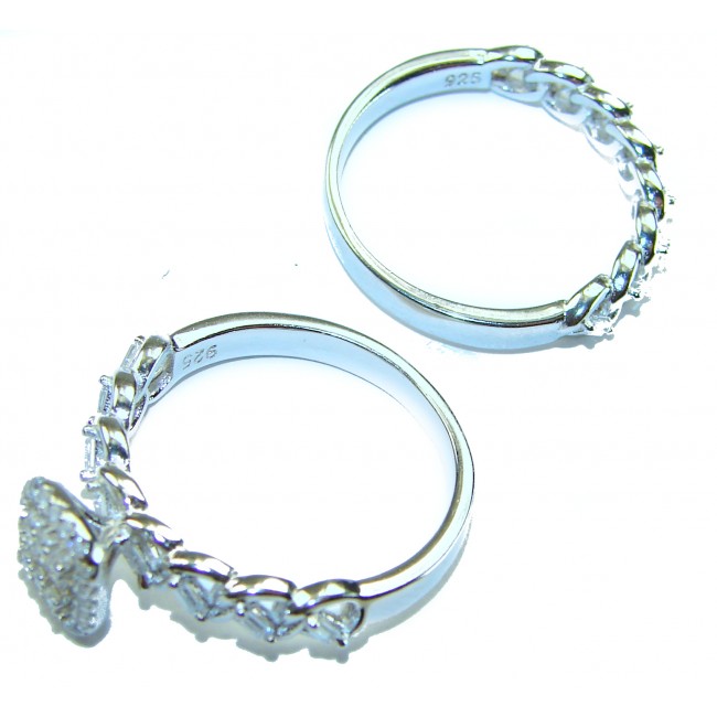 Aphrodite - 5.6 carat White Topaz .925 Sterling Silver handcrafted stack up ring size 8 - photo 2