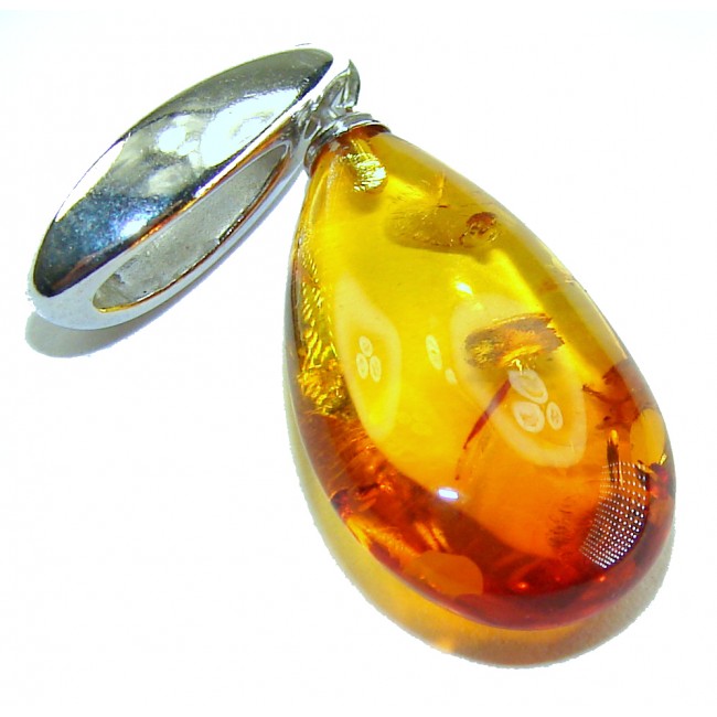 Prehistoric Authentic Baltic Amber .925 Sterling Silver beautifully handcrafted Pendant - photo 4