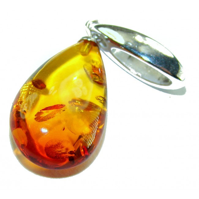 Prehistoric Authentic Baltic Amber .925 Sterling Silver beautifully handcrafted Pendant - photo 3