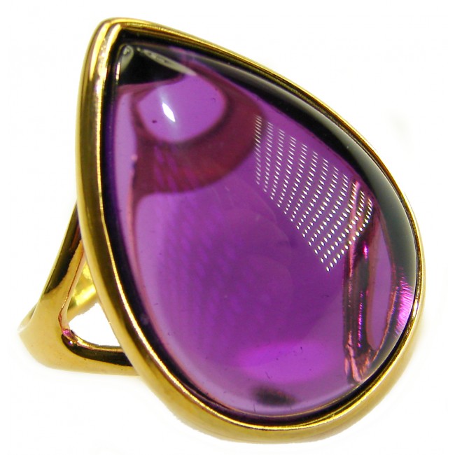 Purple Royalty 25.5 carat Amethyst .925 Sterling Silver dipped in 18K Gold over Handcrafted Ring size 9