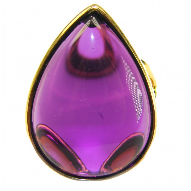 Purple Royalty 25.5 carat Amethyst .925 Sterling Silver dipped in 18K Gold over Handcrafted Ring size 9