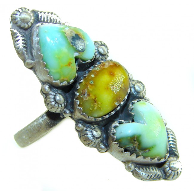 Serenity - 12.5 carat genuine Arizona Turquoise .925 Sterling Silver Ring size 7
