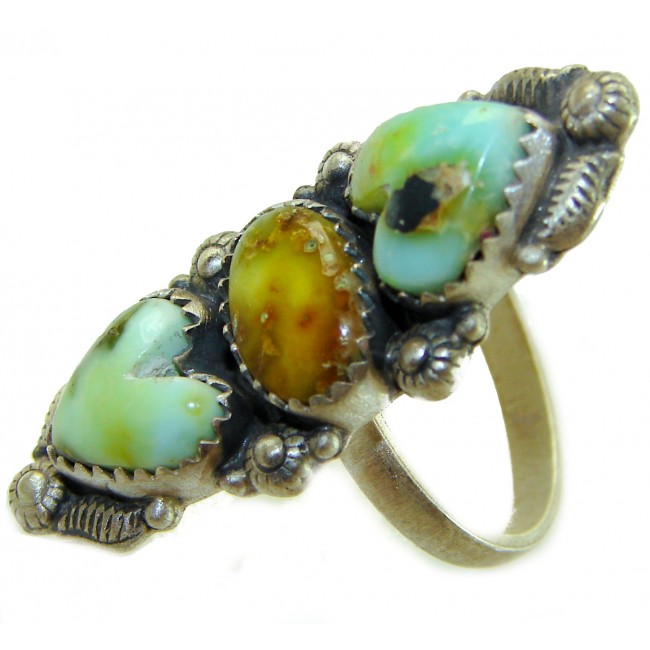 Serenity - 12.5 carat genuine Arizona Turquoise .925 Sterling Silver Ring size 7