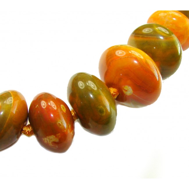 Top quality Rare Unusual Natural Carnelian Agate .925 Sterling Silver Necklace