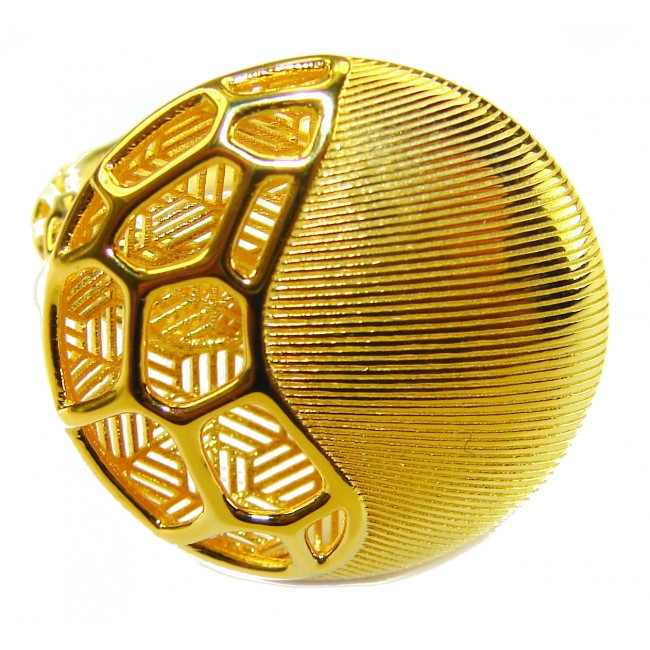 Dubai Style .925 Sterling Silver dipped in 22K Gold handmade Large ring size 9