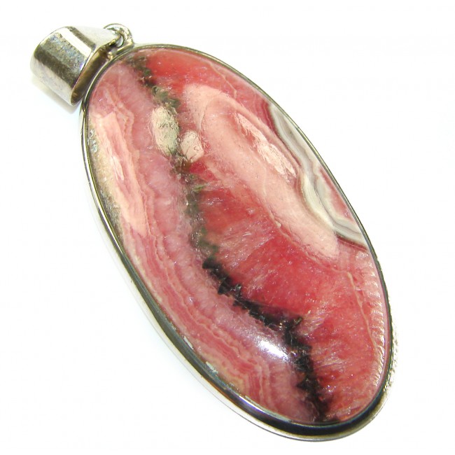 Genuine Argentinian Rhodochrosite .925 Sterling Silver handmade Pendant