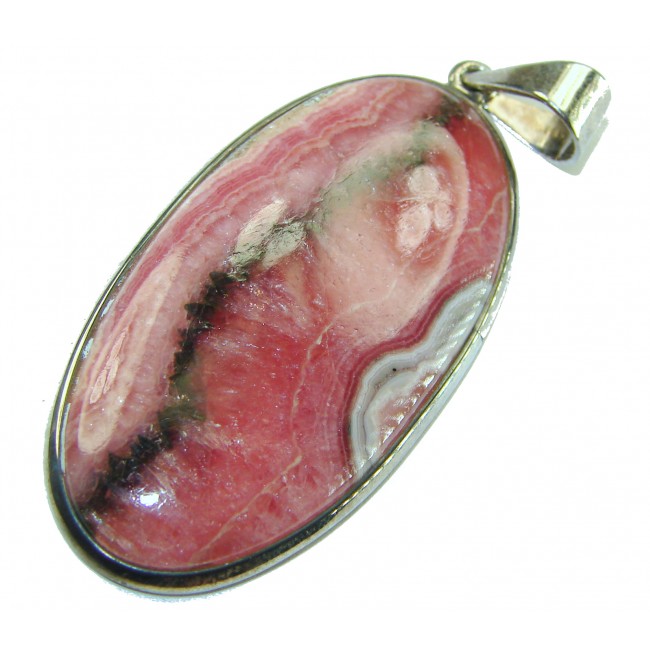 Genuine Argentinian Rhodochrosite .925 Sterling Silver handmade Pendant