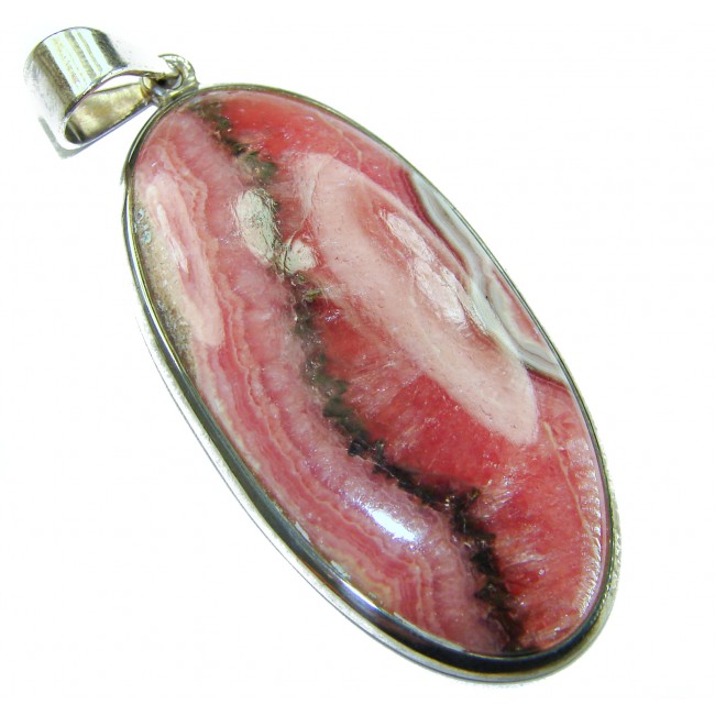 Genuine Argentinian Rhodochrosite .925 Sterling Silver handmade Pendant