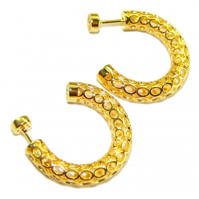 Black Label Collection - Dubai Style - Natural 22K Gold over .925 Sterling Silver handmade earrings