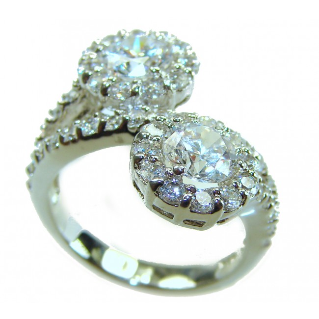 Aphrodite - 3.6 carat White Topaz .925 Sterling Silver handcrafted ring size 7 1/4 - photo 4