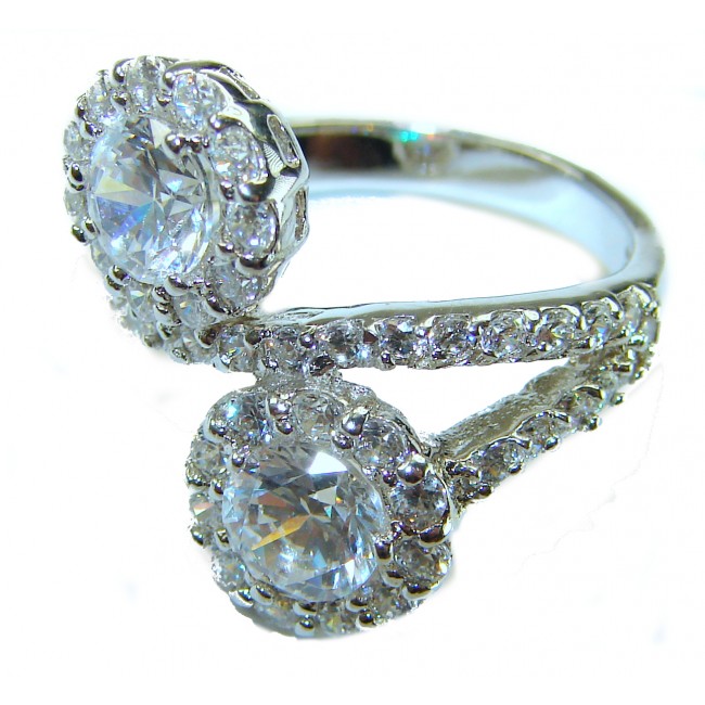 Aphrodite - 3.6 carat White Topaz .925 Sterling Silver handcrafted ring size 7 1/4 - photo 3