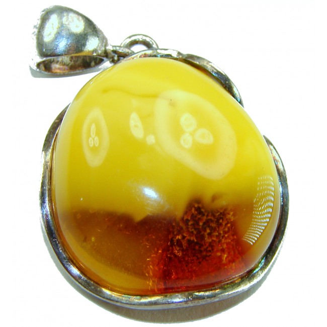 Sea Treasure Prehistoric Authentic Butterscotch Baltic Amber .925 Sterling Silver beautifully handcrafted Pendant
