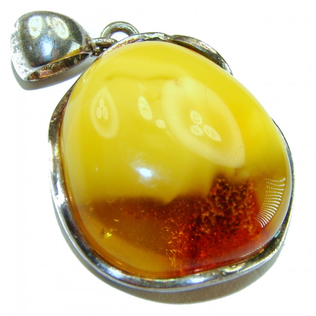 Sea Treasure Prehistoric Authentic Butterscotch Baltic Amber .925 Sterling Silver beautifully handcrafted Pendant