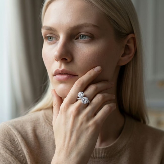 Aphrodite - 3.6 carat White Topaz .925 Sterling Silver handcrafted ring size 7 1/4 - photo 2