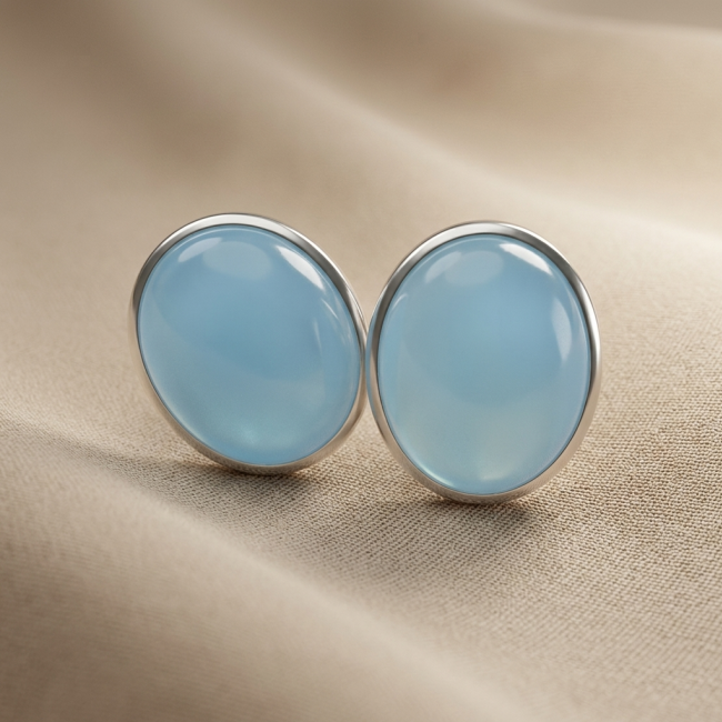 Eau Pure 8.5 carat AQUAMARINE .925 Sterling Silver Handcrafted Earrings