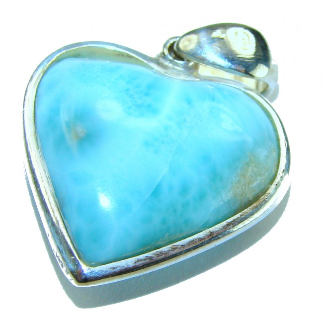 Angel's Heart amazing quality Larimar .925 Sterling Silver handmade pendant