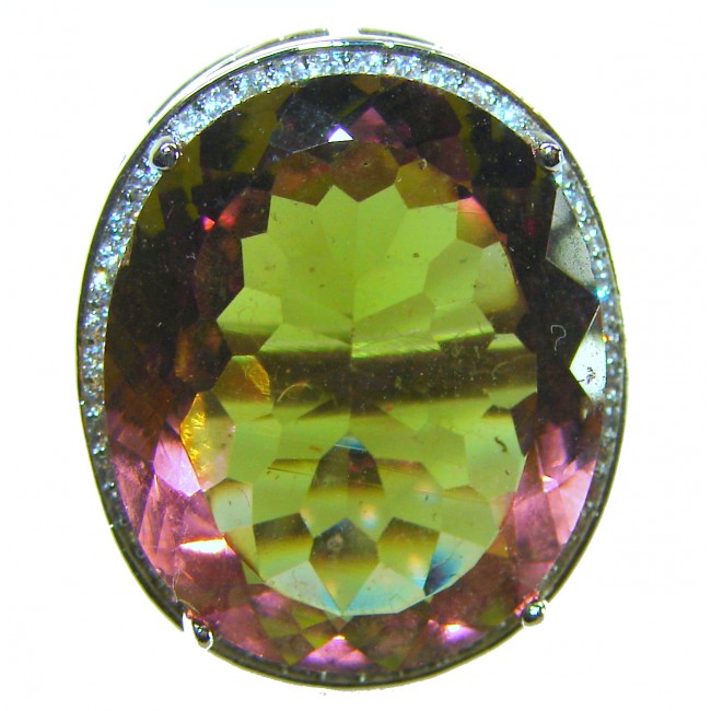 Precious 25.9 CARAT Alexandrite .925 Sterling Silver Statement HUGE Ring s. 7