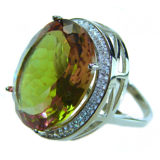 Precious 25.9 CARAT Alexandrite .925 Sterling Silver Statement HUGE Ring s. 7