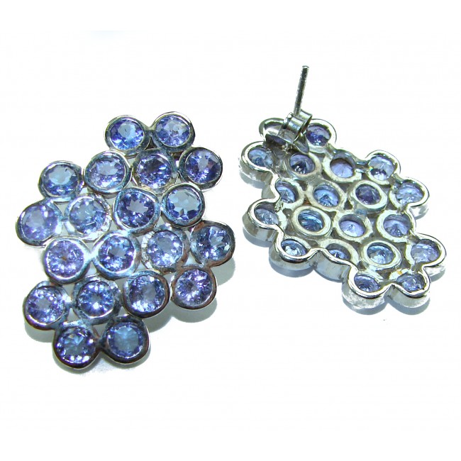 Giovanna - Authentic 17.9 carat Tanzanite .925 Sterling Silver handcrafted earrings