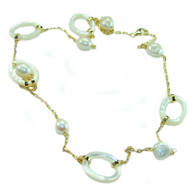 Precious White Blister Pearl 4K Gold over .925 Sterling Silver .925 Sterling Silver Necklace - photo 3
