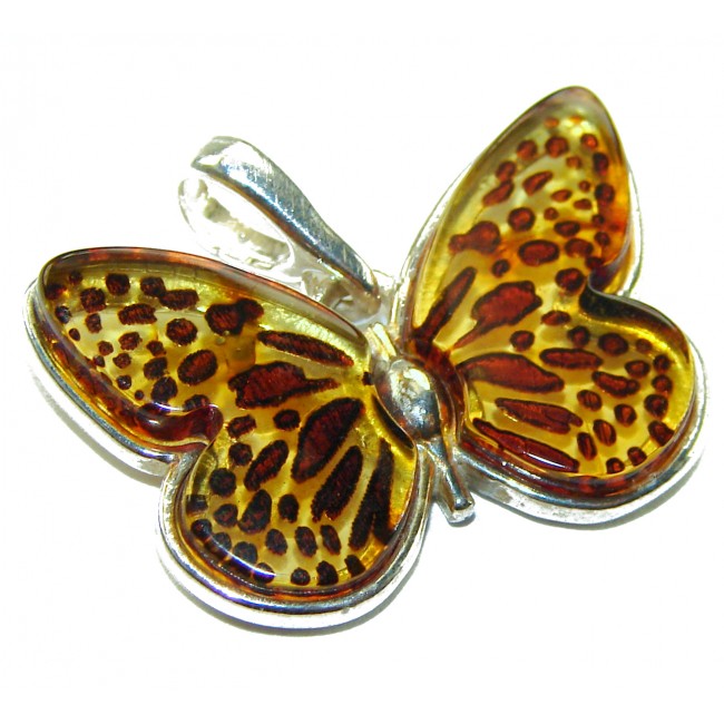 Prehistoric Authentic Butterscotch Baltic Amber .925 Sterling Silver beautifully handcrafted Pendant