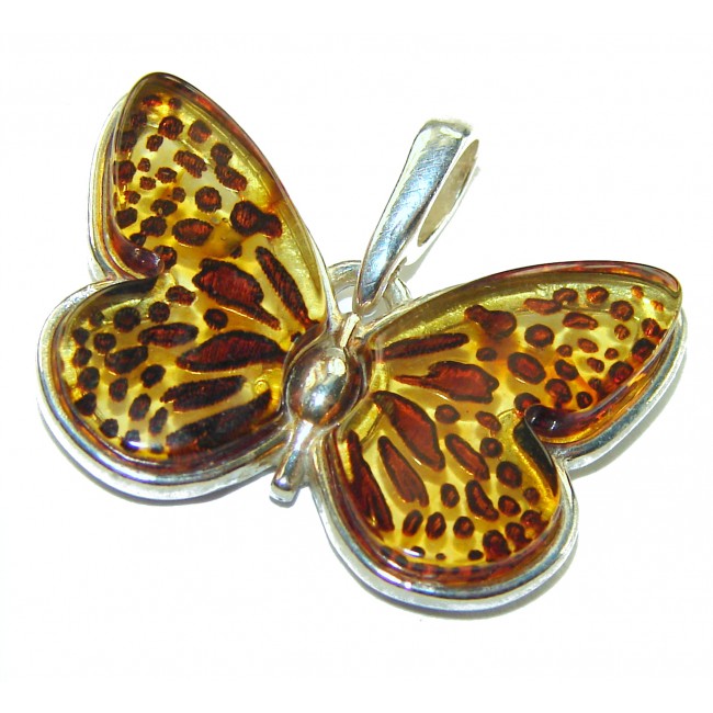 Prehistoric Authentic Butterscotch Baltic Amber .925 Sterling Silver beautifully handcrafted Pendant