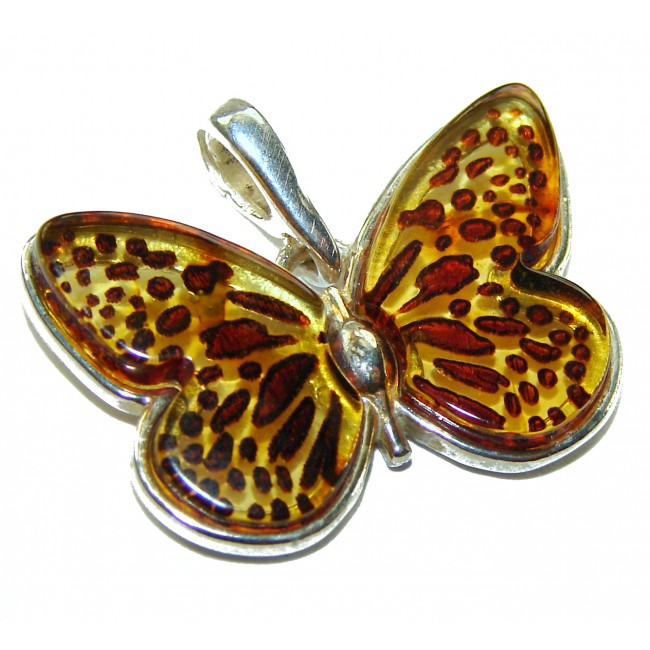 Prehistoric Authentic Butterscotch Baltic Amber .925 Sterling Silver beautifully handcrafted Pendant
