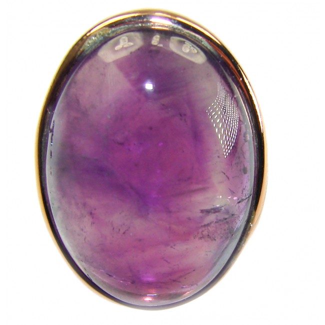 Top quality 16.2 carat Amethyst .925 Sterling Silver dipped in 18K Gold Handcrafted Large Ring size 7 3/4