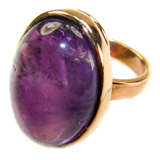 Top quality 16.2 carat Amethyst .925 Sterling Silver dipped in 18K Gold Handcrafted Large Ring size 7 3/4