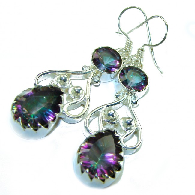 14.2 carat Mystic Topaz .925 Sterling Silver earrings