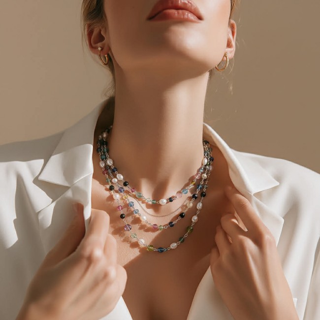 Great Masterpiece genuine Kyanite Ruby Aquamarine .925 Sterling Silver handmade necklace