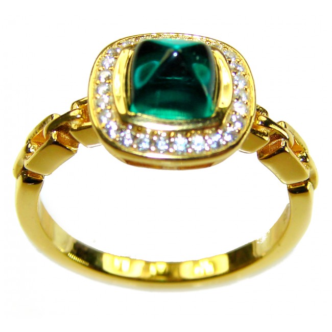 4.9 carat natural Colombian Emerald .925 Sterling Silver handmade Statement Ring size 7 - photo 5