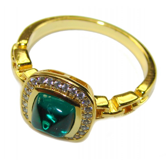 4.9 carat natural Colombian Emerald .925 Sterling Silver handmade Statement Ring size 7 - photo 3